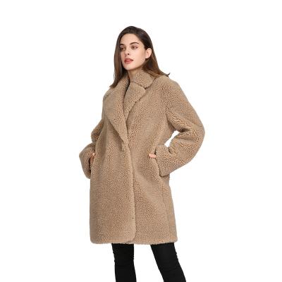 China Customized Anti-shrink Woolen Fur Overcoat Plus Size Women Fashionable Winter Fur Jacket Long Ditch Coat For Ladies for sale