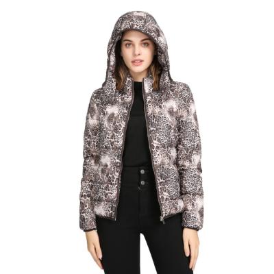 China Customized Warm Lightweight Hooded Ladies Anti-shrink Printing Plus Size Women Winter Coat Down Jacket for sale