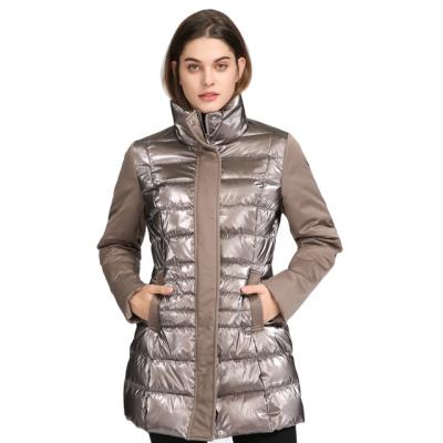 China Customized warm lightweight shiny ladies anti-shrink plus size women stripper winter coat down jacket for sale