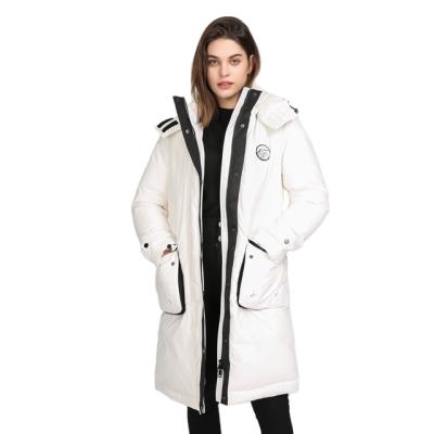 China Customized Anti-shrink Sports Hooded Ladies Down Long Coat Plus Size Women Jacket Winter for sale