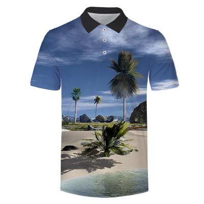 China Anti-wrinkle summer Hawaii men's and women's polo shirts factory custom fashion digital printing short sleeve polo shirts for sale