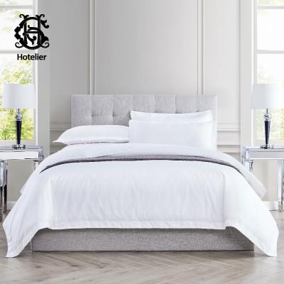 China Factory price 100% cotton sateen anti-static single white hotel bed sheet set luxury hotel linen for sale