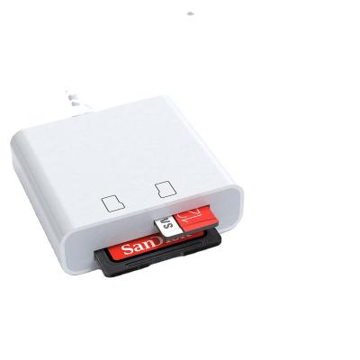 China Mobile Phone 2 in 1 Camera Photo Data Transfer Otg SD TF Charging Card Reader for Lightning iPhone iPad for sale