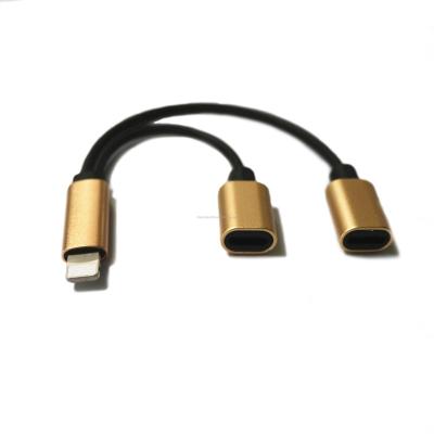 China For Headphones.mobile Phone 2 in 1 Cable Converter 3.5mm Aux Earphone Jack Adapter for Lightning Apple Mobile Phones Charger for sale