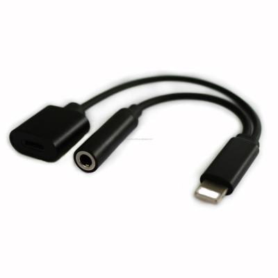 China For Headphones.mobile Phone 2 in 1 Pin 8 to 3.5mm Earphone Jack Adapter Cable Charger for Lightning iPhone Adapter Commonly Used Accessories and Parts for sale