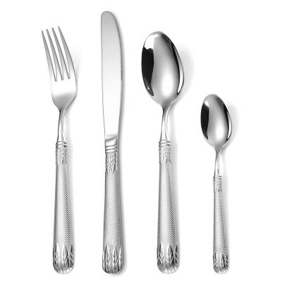 China 18/10 Modern Unique Stainless Steel Flatware Spoon Knife Fork Knife Cutlery Cutlery Set Royal Luxury for sale