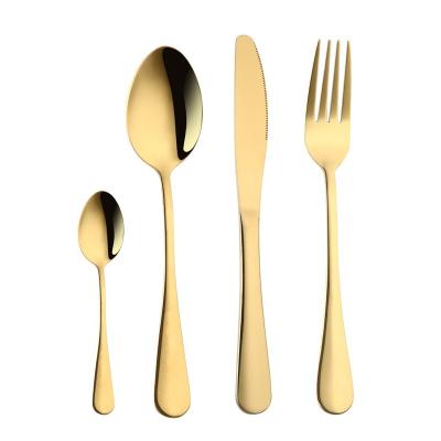 China Simplicity ; Classic Classic 24 Pieces Gold Flatware Set Knife Spoons Fork Stainless Steel Cutlery Set For Gift Weeding Party for sale