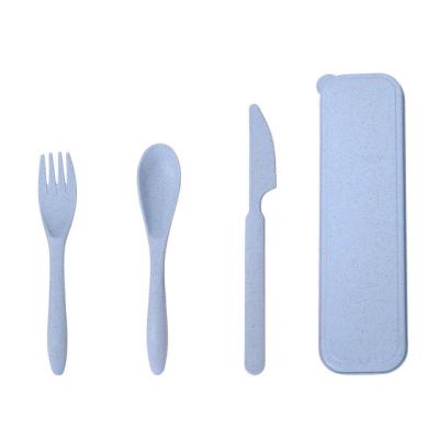 China Sustainable Eco Friendly Biodegradable Fiber Tableware Reusable Camping Travel Cutlery Cutlery In A Case for sale