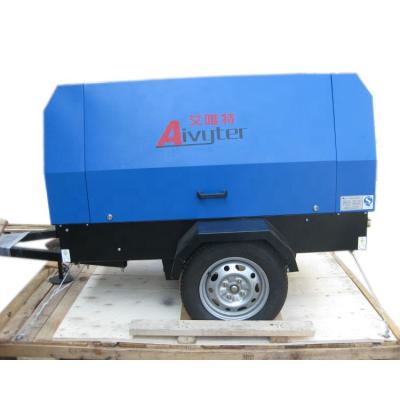 China Good Price Lubricated Zimbabwe 7bar Diesel Compressor With Jack Hammer for sale