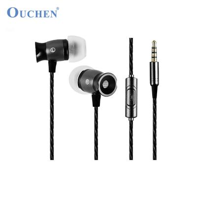 China Newest Built-in Microphone Cable Earphones Line In Head Band Cord Metal Earbuds for sale