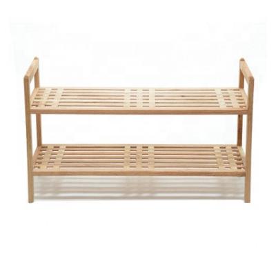 China (Others) Hotselling Adjustable Walnut Wooden Shoe Shelf 2 Tiers Endurable Stackable for sale