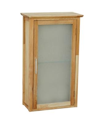 China Hot Sale Environment Friendly Durable Solid Walnut Wood Small Wall Mounted Bathroom Cabinet With Glass Door for sale