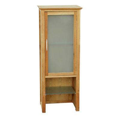 China Hot Sale Environment Friendly Durable Solid Walnut Wood Bathroom Vanity Set With Glass Door for sale