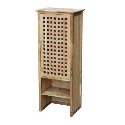 China Environmental Friendly Hot Selling Durable Freestanding Solid Wood High Corner Bathroom Vanity Set With Door for sale