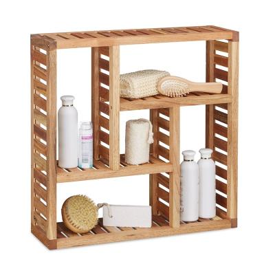 China Nordic Rustic Walnut Living Room Bathroom Wall Hang Floating Storage Wooden Rack Norway Shelf Rack for sale