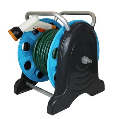 China PP Adjustable Lightweight Portable Plastic Garden Water Hose Reel Cart Trolley For Home Use for sale