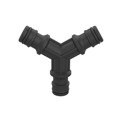 China Garden Tools Best Selling Good Quality 3 Way Plastic Quick Hose Pipe Y Connector Water Divider Irrigation Fittings for sale