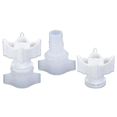 China Non Spill 9.6mm Plastic Valve Spout And Cap For Beverage Pouch for sale