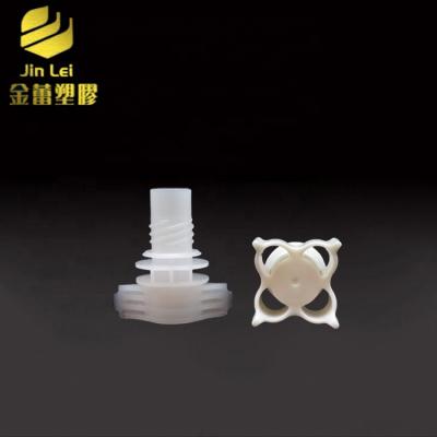 China Non Spill 9.6mm Plastic Spout With Four-Corner Cap For Baby Food Pouch for sale