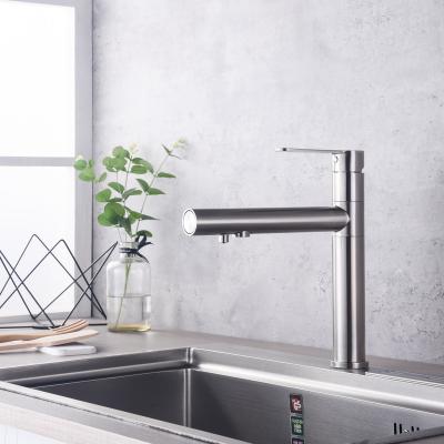 China 3 Way Faucet Favorable Prices 304 Stainless Steel Modern Three Way Kitchen Faucet Accessories Hot And Cold for sale