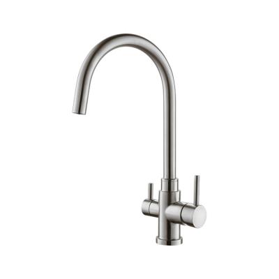 China fashionable modern 3 way faucet swept deck mounted hot and cold 3 way water filter faucet kitchen for sale