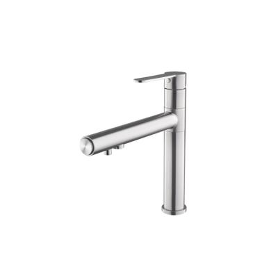 China high quality modern 3 way faucet deck mounted 304 stainless steel 3 way dual handle kitchen faucets for sale