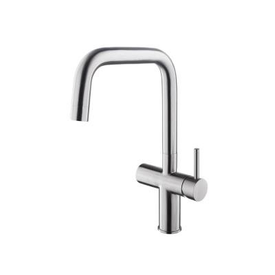 China 3 Way Hot And Cold Double Tap New Arrival Stainless Steel 304 Handle Practical Modern Kitchen Faucet for sale