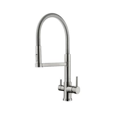 China 3 Way Kitchen Faucet Factory Direct 304 Stainless Steel Hot And Cold Modern Faucets Filter Modern for sale