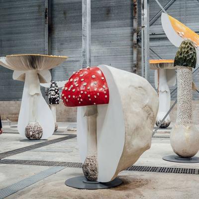 China China Pop Art Sculpture Fiberglass Resin Mushroom Art Painting Sculpture For Sale for sale