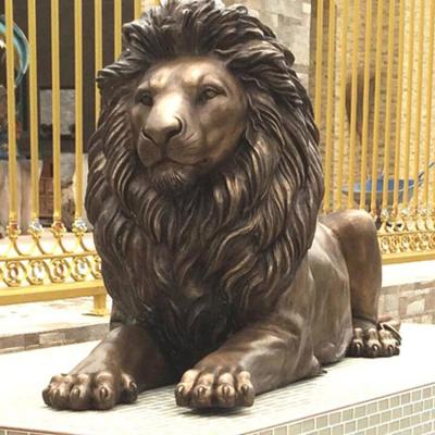 China China Outdoor Deco Life Size Sitting Bronze Lion Statue for sale