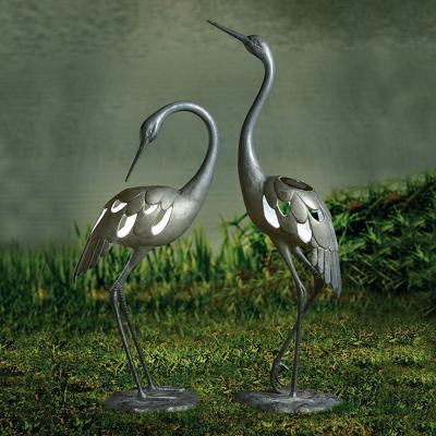 China China hot sale deco animal sculpture crane pair statue lamp for sale