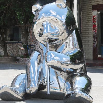 China From China Directly Wholesale Custom Large Bear Stainless Steel Sculptures For Sale for sale