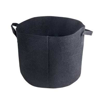 China Plant fiber planting grow back black polyester fabric nonwoven planter wrap with handle good quality gallon pot wholesale for sale