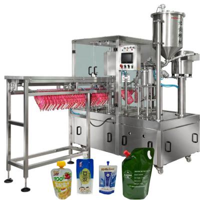 China Stand Up Food Beverage Jelly Pouch Liquid Filling And Capping Machine for sale