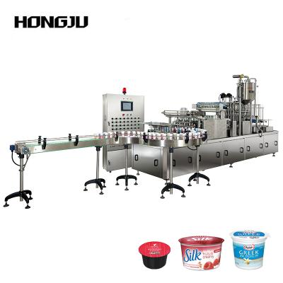 China Automatic Plastic Food Cup Sealing Machine And Rotary Cup Filling Sealing Machine for sale