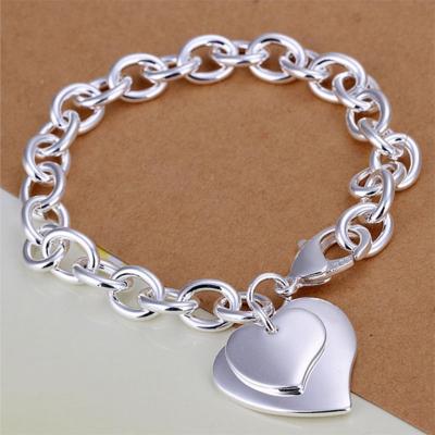 China The other hot classic jewelry fashion accessories factory direct sales Korean double heart bracelet for sale