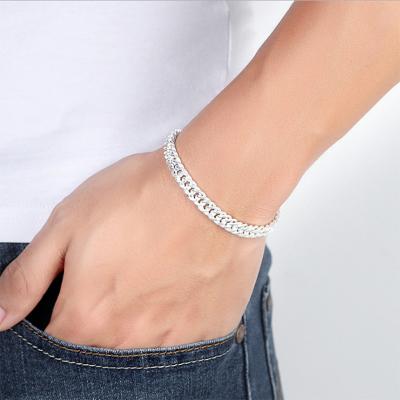 China Fashion Personality Whip Jewelry Wholesale Men's Casual/Sporting Handmade Silver Chain Bracelet Bangle for sale