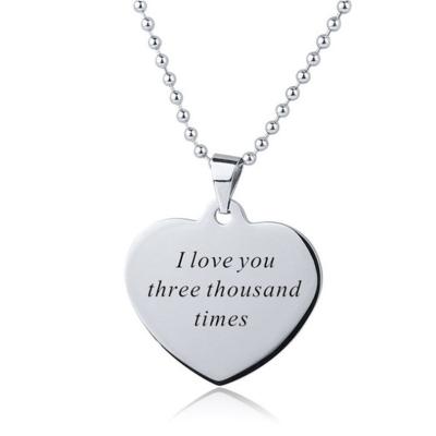 China Other Necklace Hot Sale For I Love You Three Thousand Times Necklace Heart Pendant Medals for sale