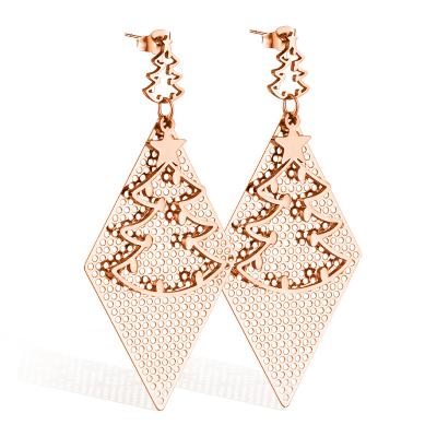 China 2021 Women Fashion Trendy Jewelry Sets Christmas Tree Statement Stainless Steel Wholesale Trendy Earrings for sale