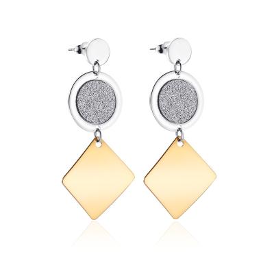 China Trendy Trendy Stainless Steel Geometric Women's Tasty Christmas Gift Jewelry Dangle Stud Korean Statement Earings for sale