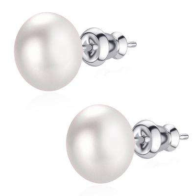 China Wholesale Factory Gift Women Romantic Simple Tasty Jewelry Elegant Pearl Stone Stud Earrings Women Stainless Steel for sale