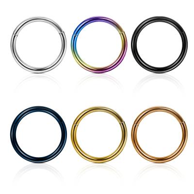 China Wholesale Nose Ring Body Piercing Jewelry Classic Colorful Surgical Steel Helix Hoop Earrings Circle Tragus Earring for sale