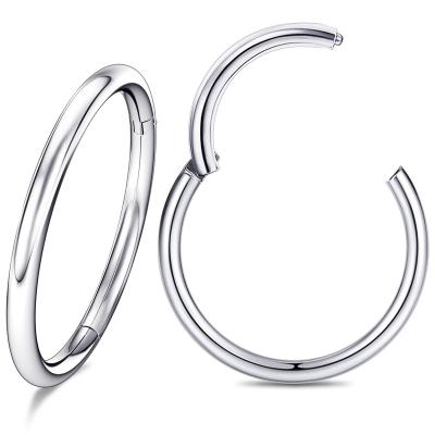 China Classic Ring Surgical Steel Septum Body Piercing Nose Jewelry Rose Gold Silver Plated Hoop Nose Ring for sale