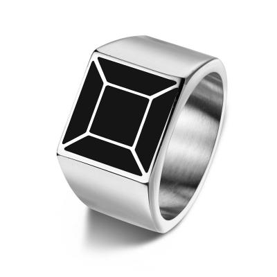 China High Quality CLASSIC Design 18K DHL Clear Square Black White Jewelry Men's Ring Shape Ring Wedding for sale