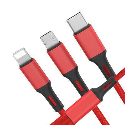 China free shipping MP3/MP4 player top1 1M type usb c usb lightning micro 3 type c in 1 fast charging cable for sale