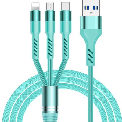 China MP3/MP4 Player Multi Function Charging 3 In 1 Data Charging Cable USB Band Cable For Mobile Phone for sale