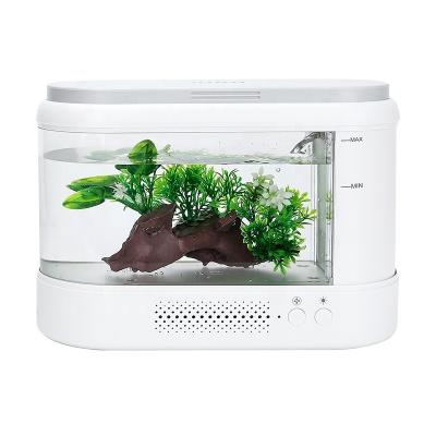 China New Viable Initiator Kit Small Betta Fish Tank Aquarium With Adjustable Color LED Light for sale