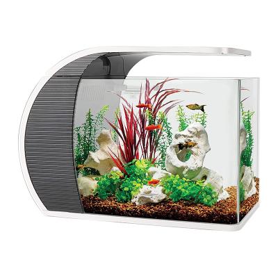 China Hygger Aquarium Accessories Viable Aquarium Starter Kits with Led Lighting and 5W Water Pump, Small Betta Tank for sale