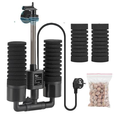 China Adjustable Electric Power Aquarium AQQA Double Sponge Filter Adjustable Water Outlet Suitable for Saltwater or Freshwater for Fish Tank for sale