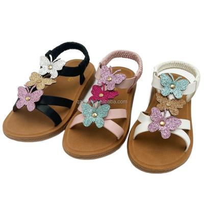 China Light Weight Drop shipping Wholesales Glitter Flower OEM Customized low MOQ Flat Wedge Platform Girl's Sandals slipper Shoes for sale